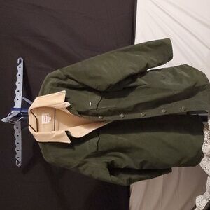 Wrangler Dark Green Utility Jacket with Light Tan Collar